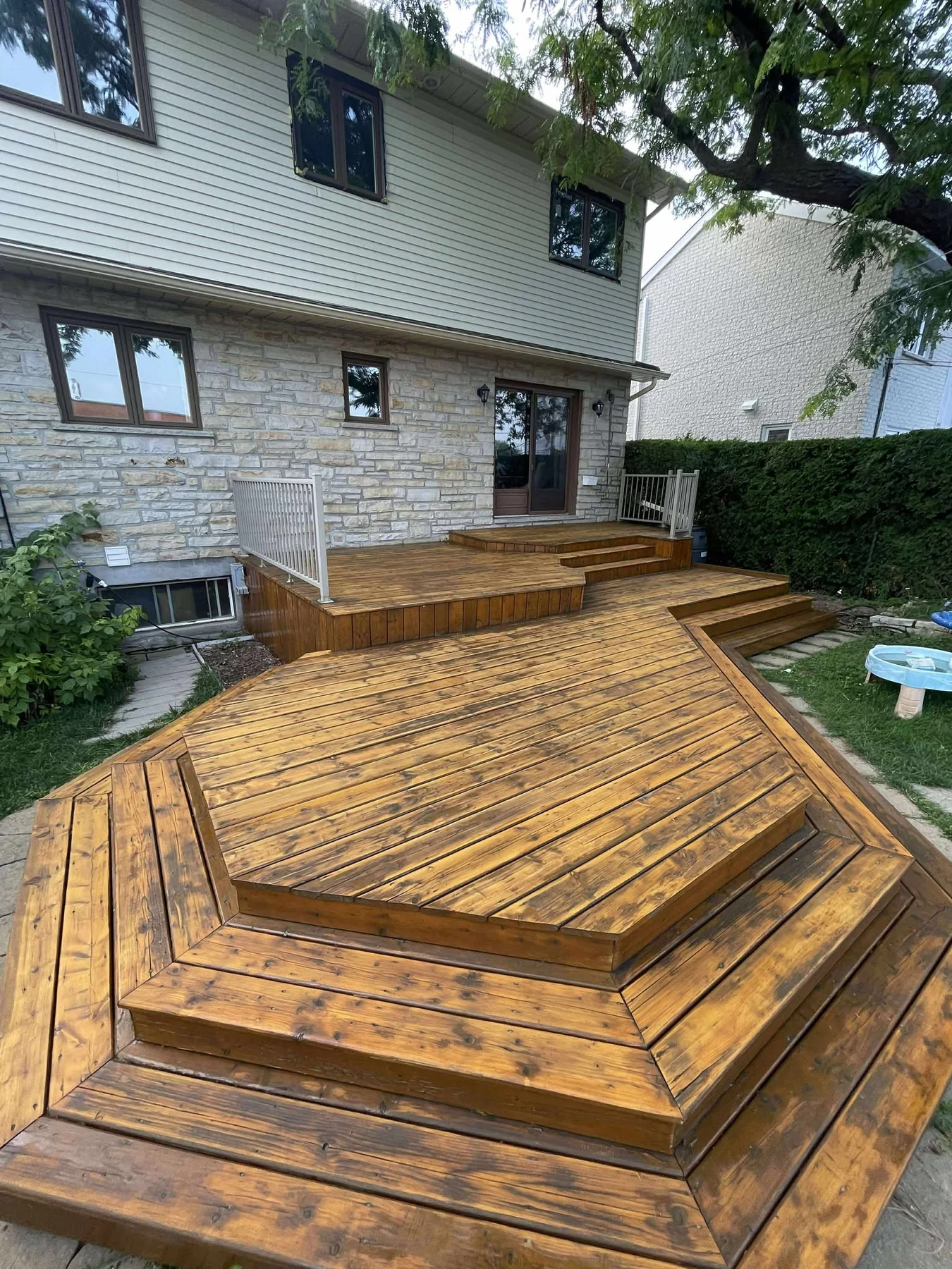 Completed deck refinishing by Go Paint